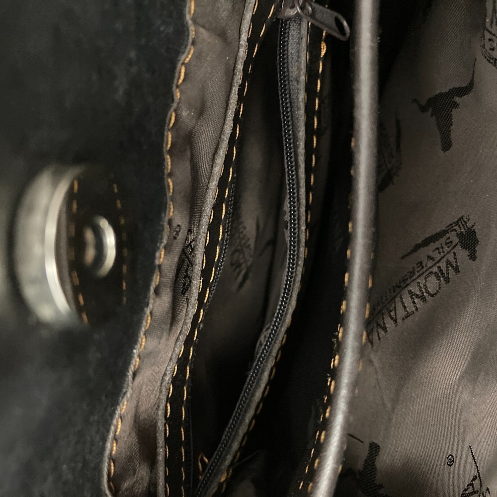 Montana Silversmiths Leather Tooled Shoulder Bag Floral Rhinestones Vintage - Picture 13 of 14
